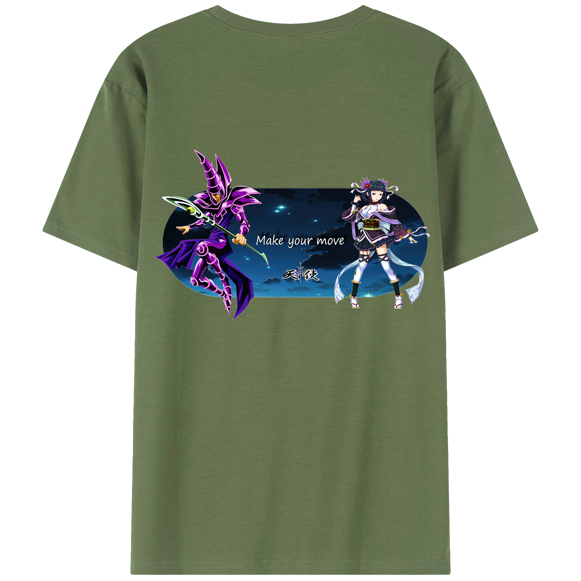 （画像用） 遊☆戯☆王 Yu-Gi-Oh! 綿100％ メンズ半袖Tシャツ（バックプリント） 通気性